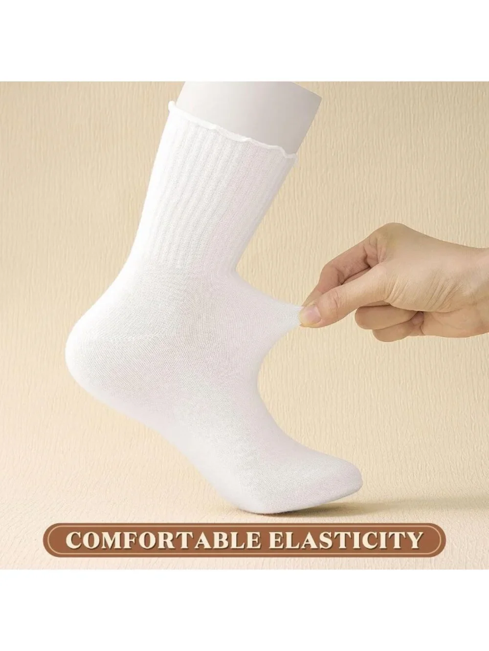 Ruffle Ankle Crew Socks for Women - Breathable Frilly White Bulk Pack